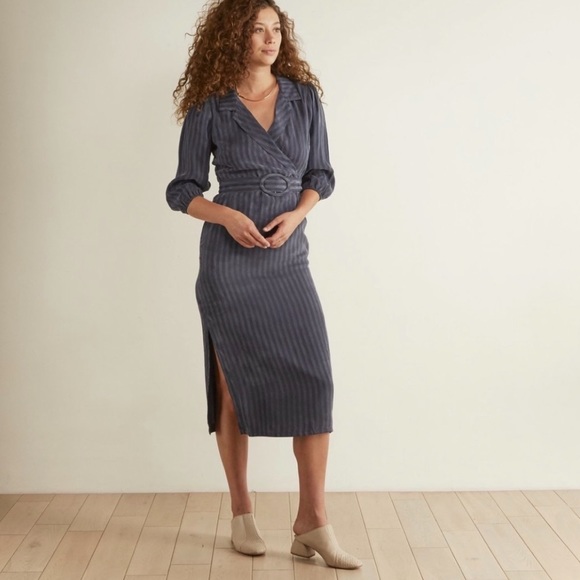 Anthropologie The Odells Ruffle Faux Wrap Robles Print in Nightshade Dress 2X - Picture 2 of 12